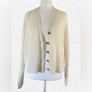 Madewell Mayfair Sweater Cardigan Antique Cream Size S